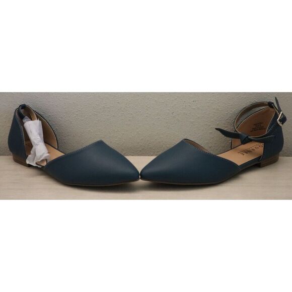 Journee Collection 007501 Women's Sz 8M Blue Bow Ankle Strap Vielo Flats SIB - Picture 5 of 13